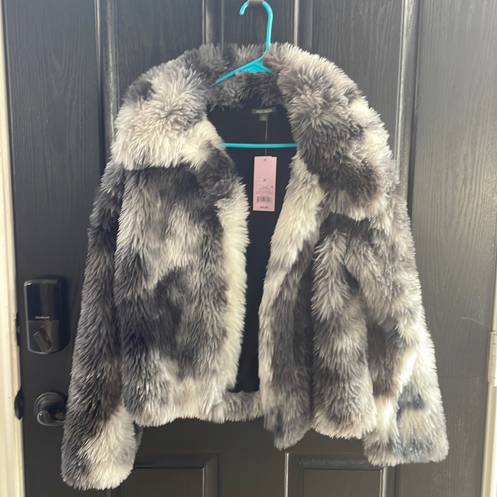Faux fur cardigan